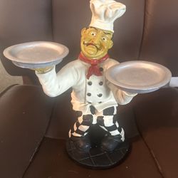 Vintage Chef Carting Two Trays