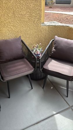 Black patio chairs