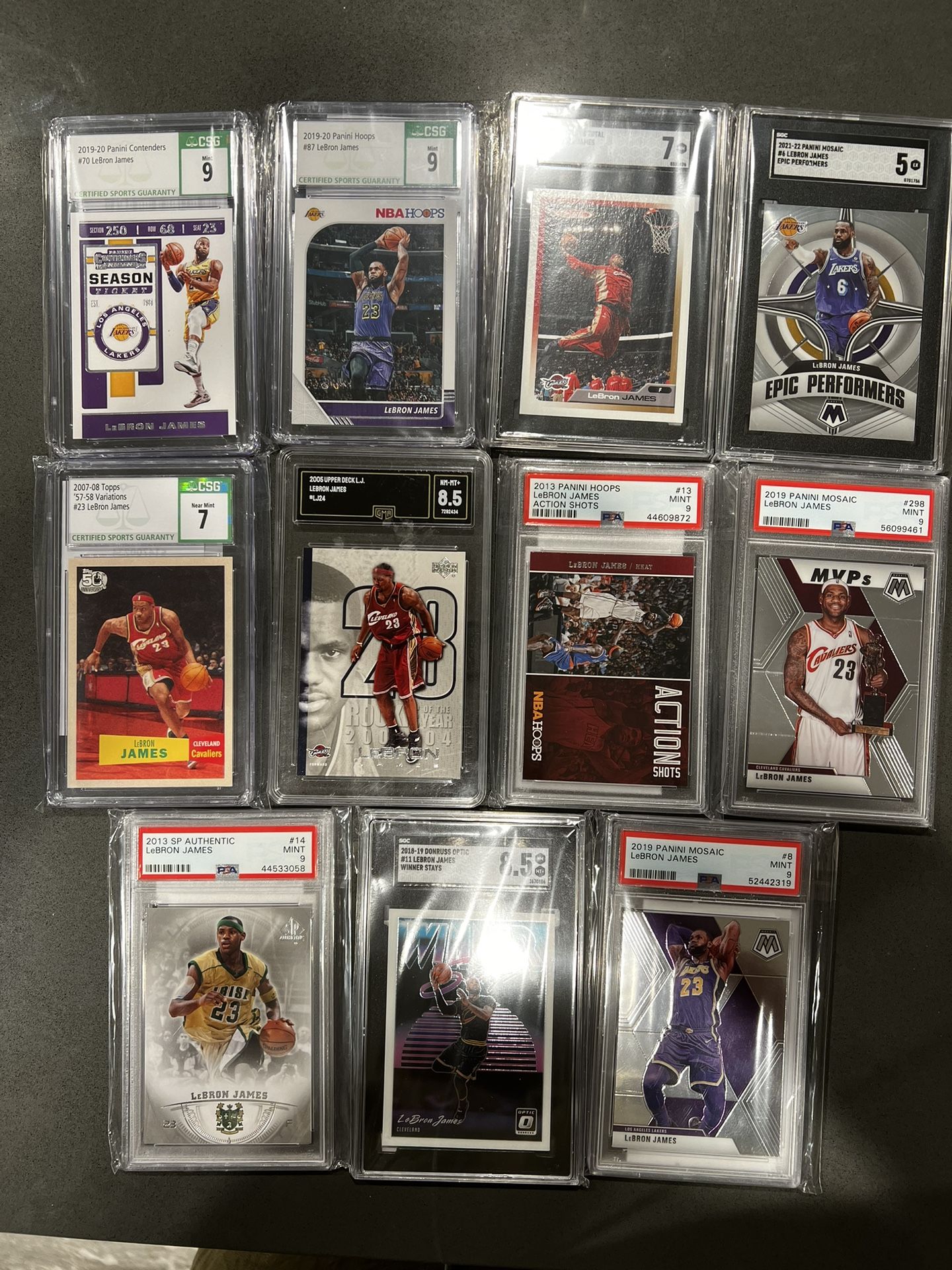 Lot Of Eleven (11) LeBron James Graded Card - www.joarbit.com
