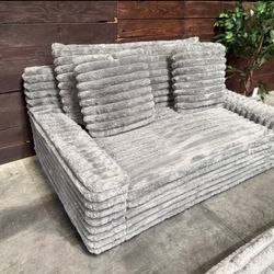 Thomasville Wills Corduroy Oversized Chair and Storage Ottoman 