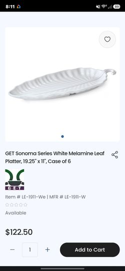White Leaf Serving Platter