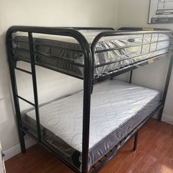 Twin Over Twin Bunk Bec With 2 Mattress All New Furniture And Free Delivery 