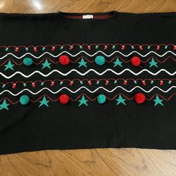 Collection Eighteen Festive Christmas Holiday Poncho (See Description About Lights)