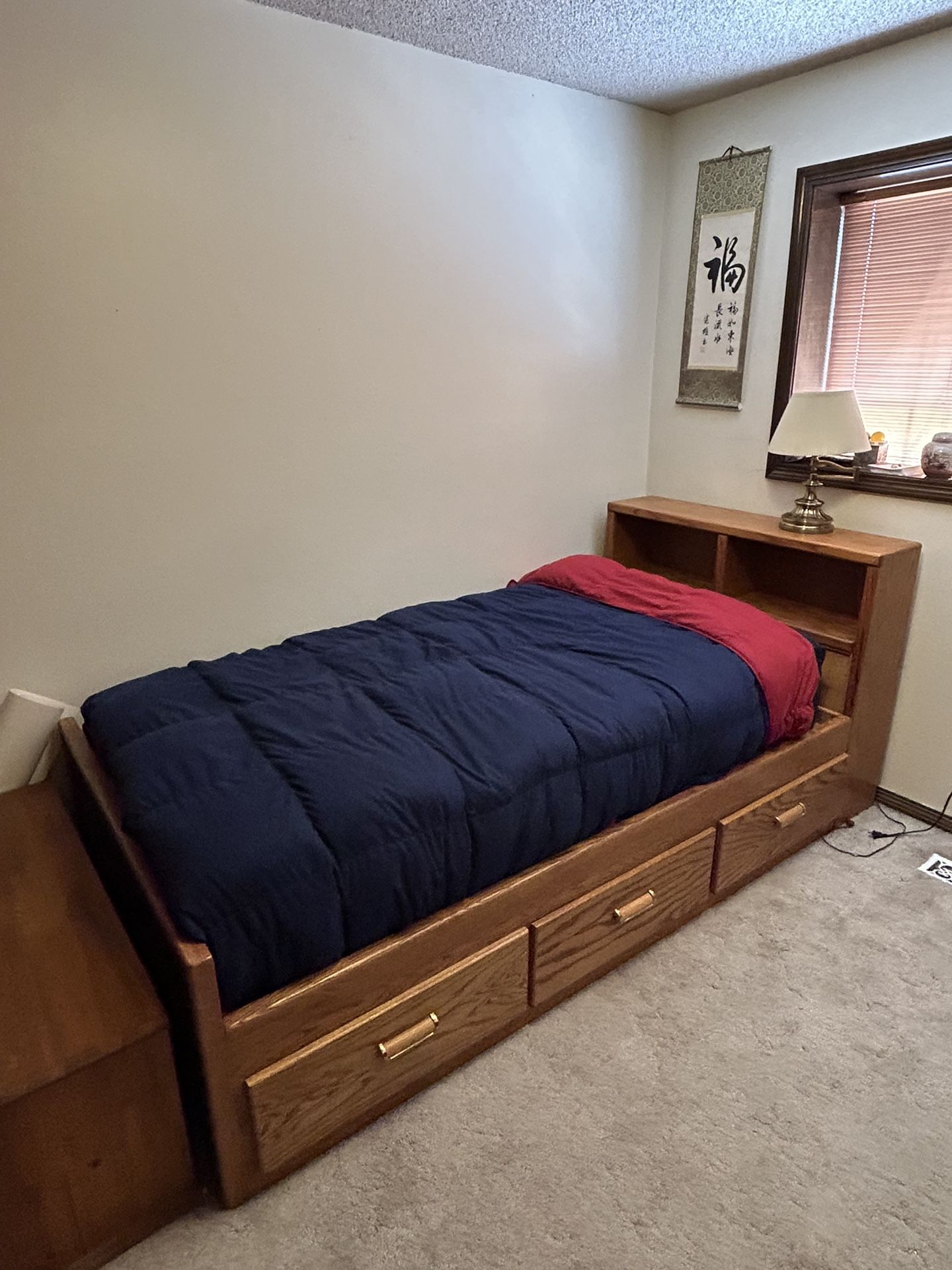 OAK CAPTAINS TWIN BED