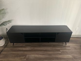 Black Mid-Century Modern TV Stand