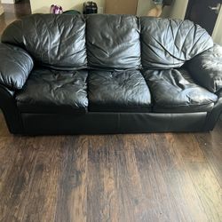 Leather Couch With Ottoman 
