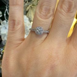 10K Gold, Natural Diamonds Engagement, Wedding Ring