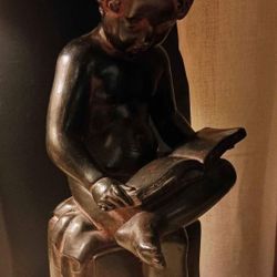 Vintage Chalkware statue Of Child Reading