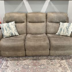 Reclining Sofa & Loveseat With Storage Compartment