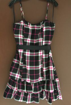 Deb Satin Plaid Dress