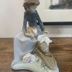 Nao By Lladro Collectible Figurine “Girl With Rabbits”