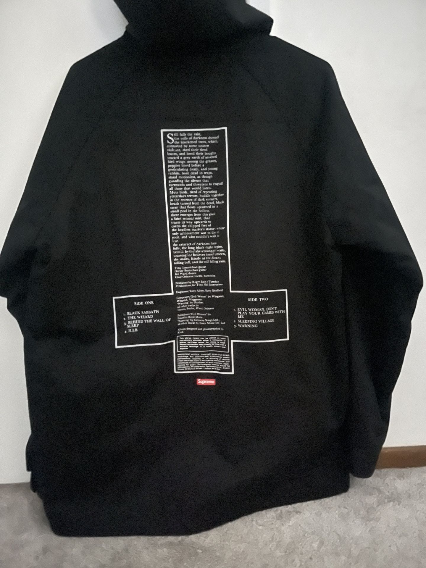 Supreme X Black Sabbath Parka Jacket Size Medium