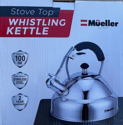NEW Mueller Austria 3L/100 oz Stainless Steel Whistling Kettle