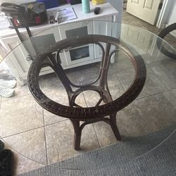 Rattan Table & 3 Chairs