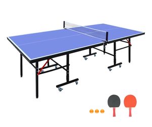 Full Size Folding Ping Pong Table w/ Net, Paddles & Balls