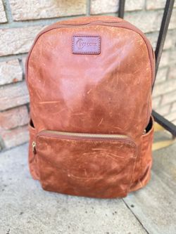 IVY COVE Leather Brown Gobi Backpack  Preowned condition