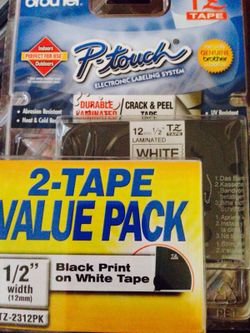 Labeler tape for brother labeler 2 pack