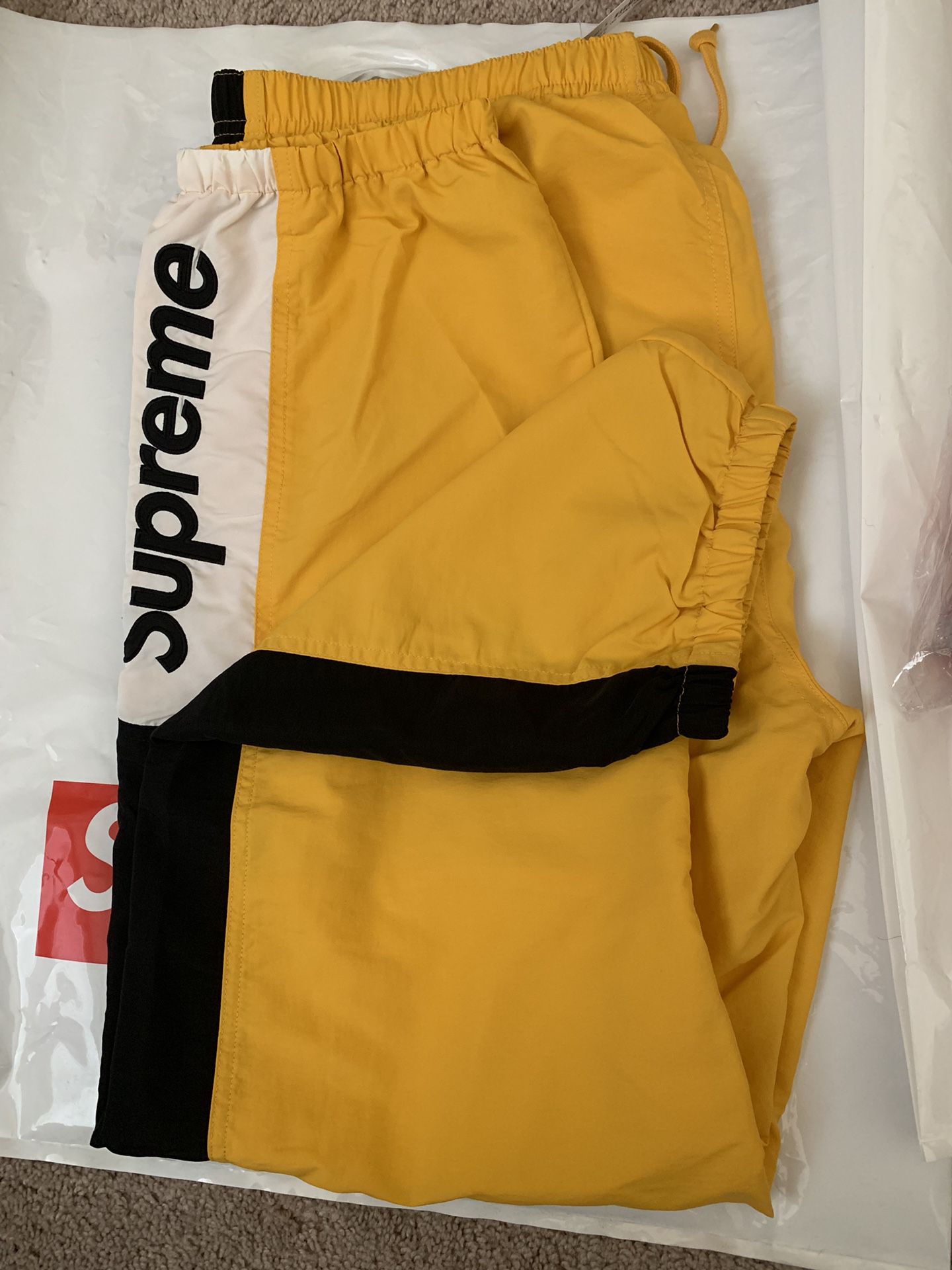 Supreme Side Logo Track Pants Yellow XL IN HAND