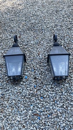 Black outdoor lights a pair