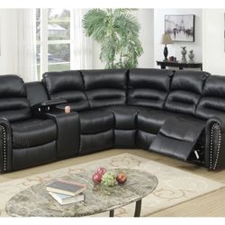 Black Motion Sectional Sofa 