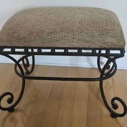 Brown Wrought Iron Metal Stool