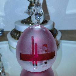 ✨️❤️Celestial Art Glass Jim Grant Geometric Etching Perfume Bottle—Signed✨️❤️