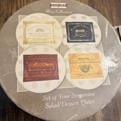 The Sakura Wine Collection Stoneware Salad / Desert Plates set of 4
