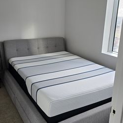 Alva Transitional Grey Storage Bed