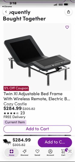 Twin XL Adjustable Bed Frame with XL Mattress