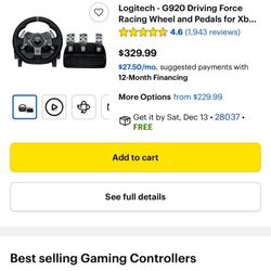 Logitech - G920 Driving Force Racing Wheel and Pedals for