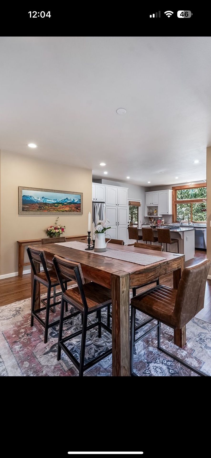 Dining Table (counter Height) With 4 Matching Barstools