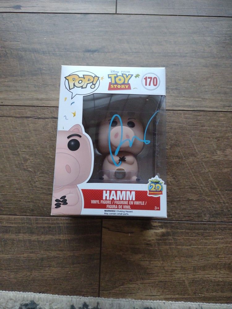 Funko Pop Toy Story Hamm Signed Authentic JSA