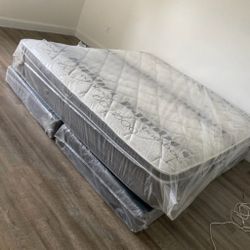 King Size Mattress Pillow Top With Boxspring Set New Mattress Bed Set PILLOW TOP 12 INCHES INNERSPRING 