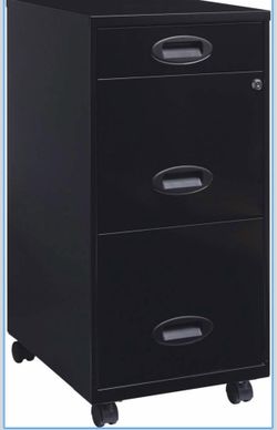 3 drawer black lorell file cabinet