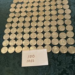 Ike Silver Dollars 100