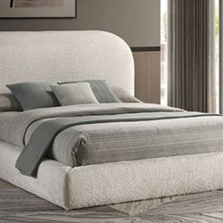 Brand New Ivory White Queen Platform Bed Frame