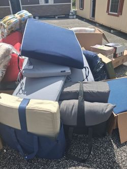 Patio cushions set in designer bag originally price at 109