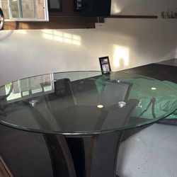 Glass/Wooden Dining Table