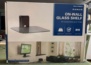 Sanus On-Wall Glass Shelf (Model FPA400-B1) – New in Box