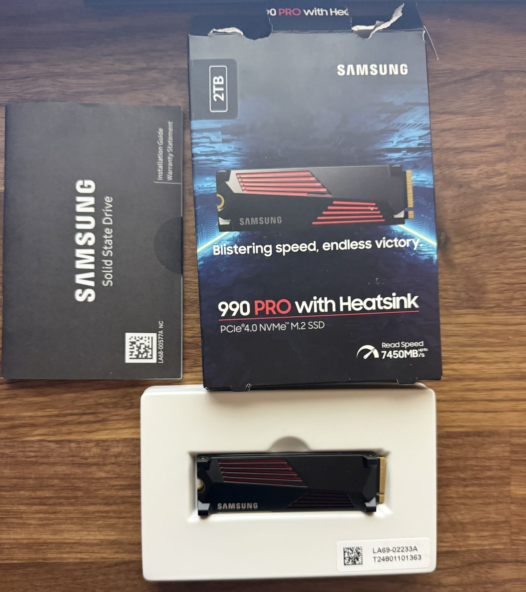 Samsung 990 Pro w/heatsink ssd 2TB