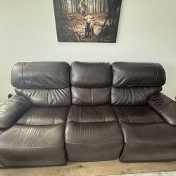 Power Reclining Leather Sofa 