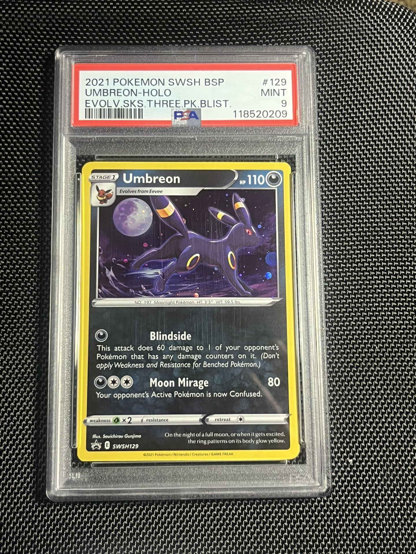 2021 Pokemon SWSH BSP Evolving Skies Blister #129 Umbreon Holo PSA 9 MINT