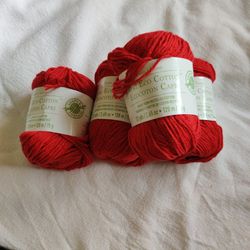 Loops And Threads Cotton Yarn 🧶-- Red