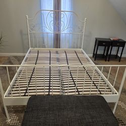 IKEA Metal Bed Frame White Queen 