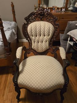 Antique American Victorian Rosewood Chairs – Set of 3