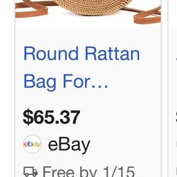 round rattan handbag