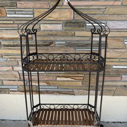 Rack/Display/Teakwood/Wrought iron