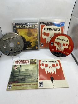 Resistance 2 & 3 PS3 CIB Sony PlayStation 3  Tested and Works PS3 bundle