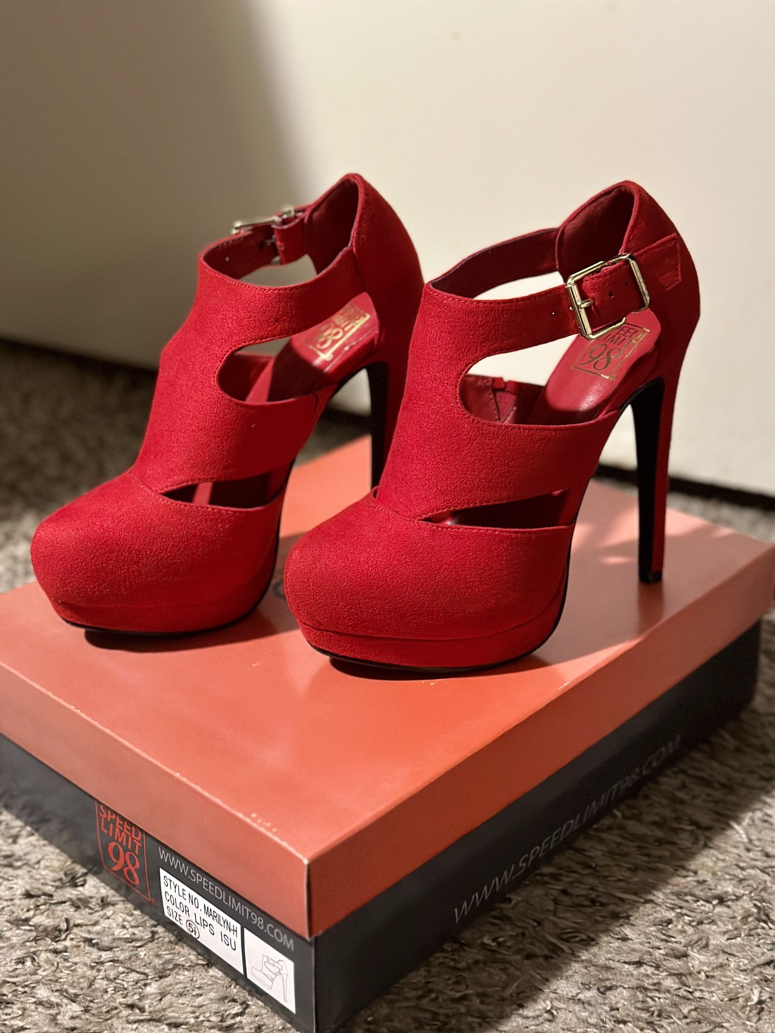 Red Marilyn Heels size 5 1/2