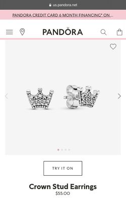 Pandora Crown Stud Errings
